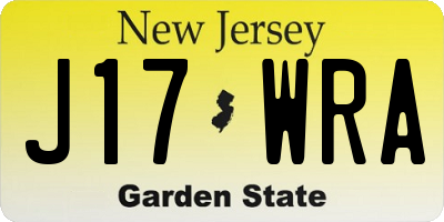 NJ license plate J17WRA
