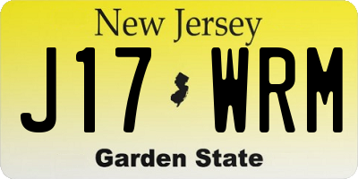 NJ license plate J17WRM