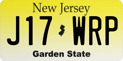 NJ license plate J17WRP