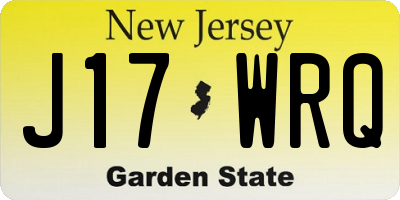 NJ license plate J17WRQ