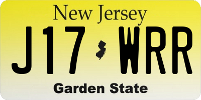 NJ license plate J17WRR