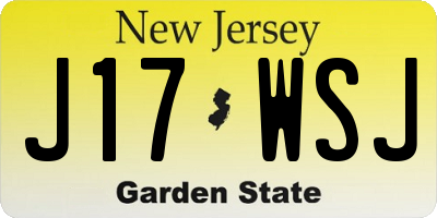 NJ license plate J17WSJ