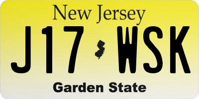 NJ license plate J17WSK