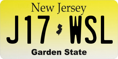 NJ license plate J17WSL