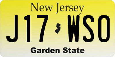 NJ license plate J17WSO