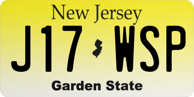 NJ license plate J17WSP