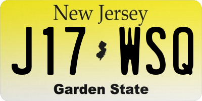 NJ license plate J17WSQ