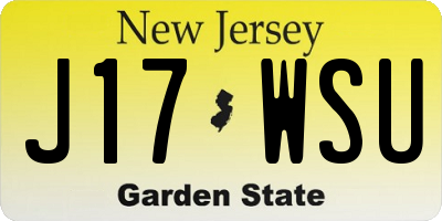 NJ license plate J17WSU