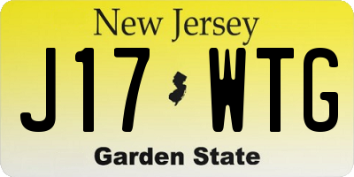 NJ license plate J17WTG