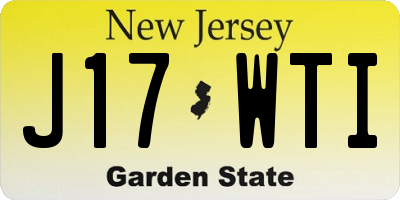 NJ license plate J17WTI