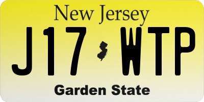 NJ license plate J17WTP