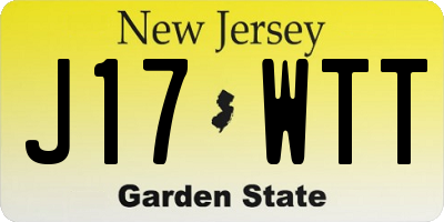 NJ license plate J17WTT