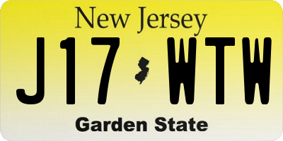 NJ license plate J17WTW