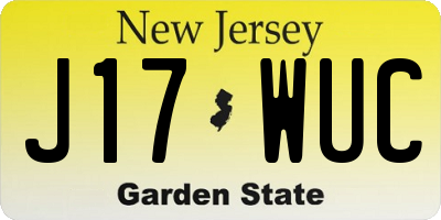NJ license plate J17WUC