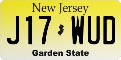 NJ license plate J17WUD