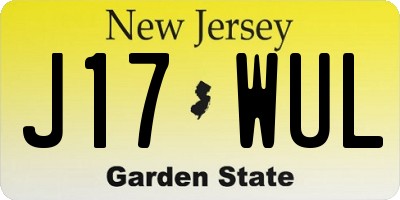NJ license plate J17WUL