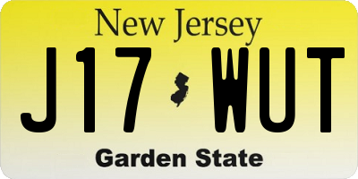 NJ license plate J17WUT
