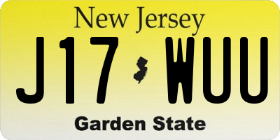 NJ license plate J17WUU