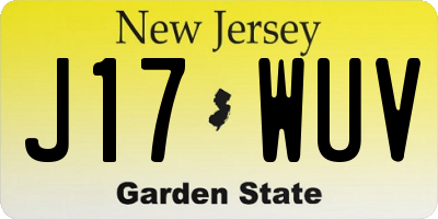 NJ license plate J17WUV