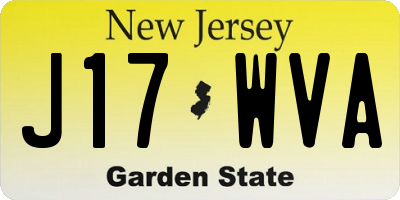 NJ license plate J17WVA