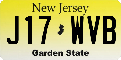 NJ license plate J17WVB