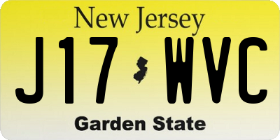 NJ license plate J17WVC