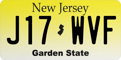 NJ license plate J17WVF