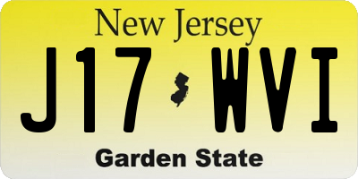 NJ license plate J17WVI