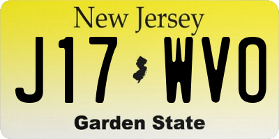 NJ license plate J17WVO