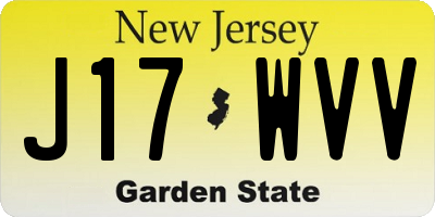 NJ license plate J17WVV