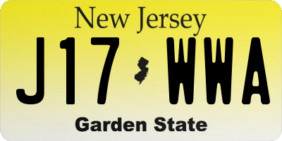 NJ license plate J17WWA