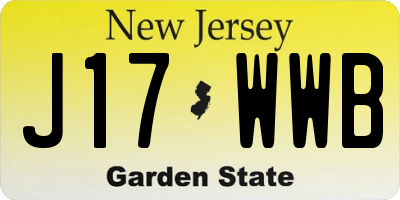 NJ license plate J17WWB