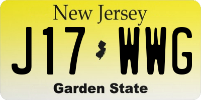NJ license plate J17WWG