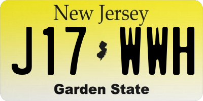 NJ license plate J17WWH