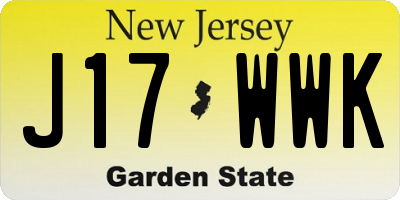 NJ license plate J17WWK