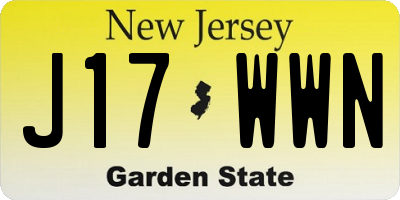 NJ license plate J17WWN