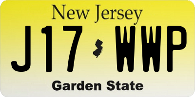 NJ license plate J17WWP