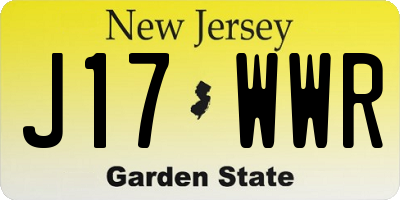 NJ license plate J17WWR