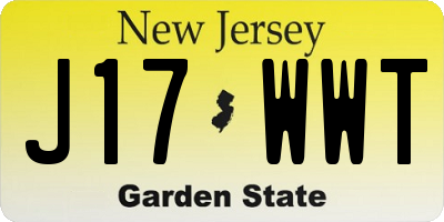 NJ license plate J17WWT