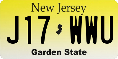 NJ license plate J17WWU