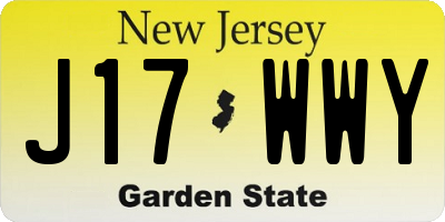 NJ license plate J17WWY