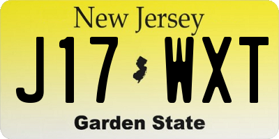NJ license plate J17WXT