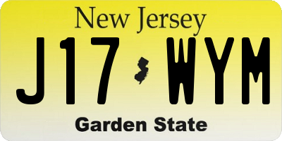 NJ license plate J17WYM