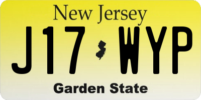 NJ license plate J17WYP