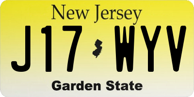 NJ license plate J17WYV