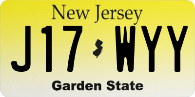 NJ license plate J17WYY