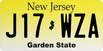 NJ license plate J17WZA