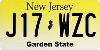 NJ license plate J17WZC
