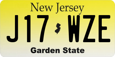 NJ license plate J17WZE