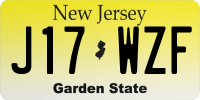 NJ license plate J17WZF